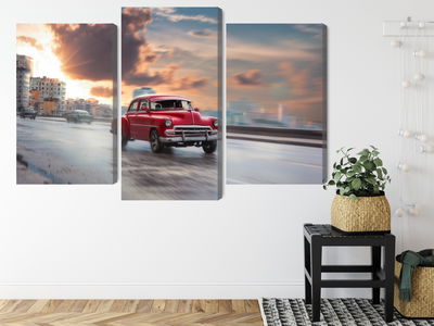 Ljuddämpande tavla - Historic car on the road