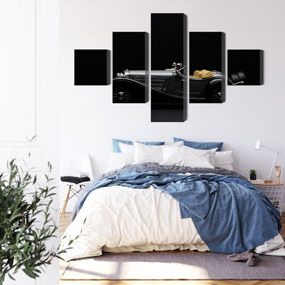 Ljuddämpande tavla - Historic car on dark tees