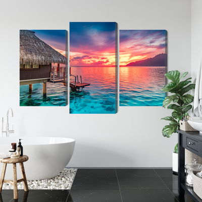 Ljuddämpande tavla - Sunset over the south pacific