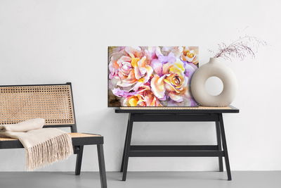Ljuddämpande tavla - Colorful rose flowers painted