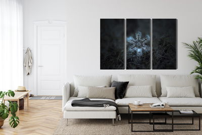 Ljuddämpande tavla - Snow flake in 3d macro scale