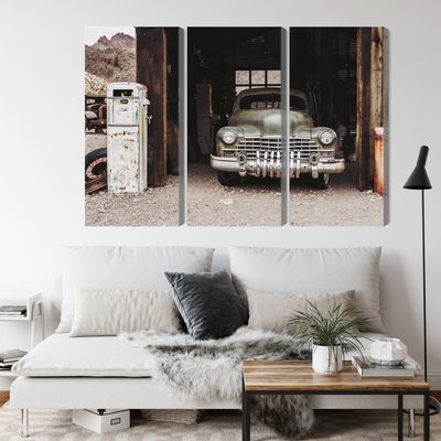 Ljuddämpande tavla - Old car in vintage style