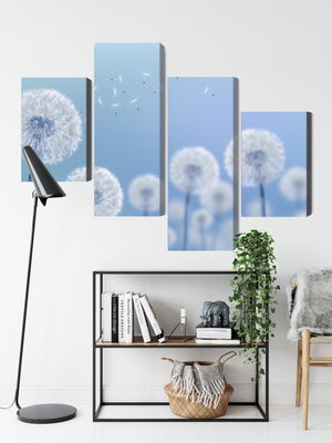 Ljuddämpande tavla - Dandelions on a blue