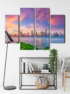 Ljuddämpande tavla - Panorama of miami during