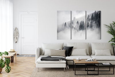 Ljuddämpande tavla - The forest is shrouded in fog