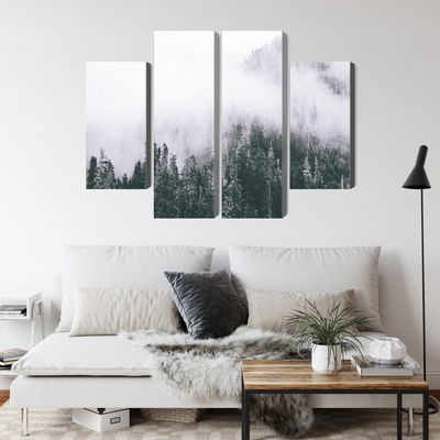 Ljuddämpande tavla - A forest shrouded in fog