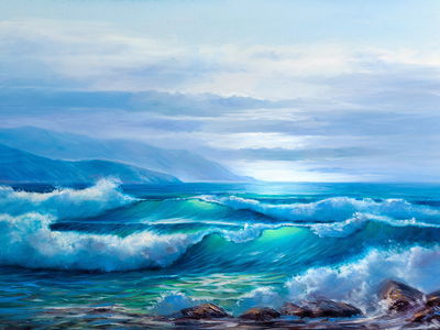 Ljuddämpande tavla - Rough sea waves