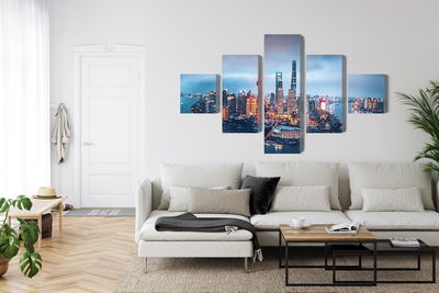 Ljuddämpande tavla - Shanghai panorama at night