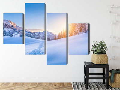 Ljuddämpande tavla - The alps at winter time 3d