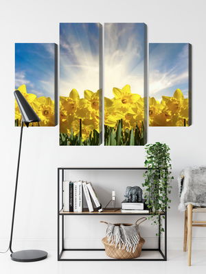 Ljuddämpande tavla - 3d daffodils field