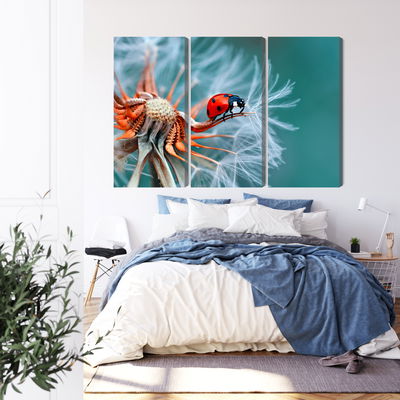 Ljuddämpande tavla - Ladybug on a dandelion