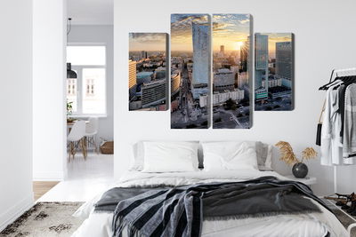 Ljuddämpande tavla - Warsaw skyscrapers at sunset