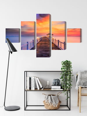 Ljuddämpande tavla - Sunset over the pier