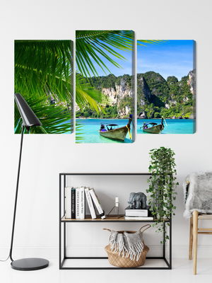 Ljuddämpande tavla - Tropical landscape 3d