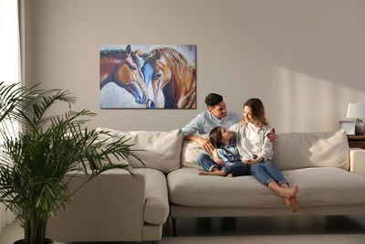 Ljuddämpande tavla - Horses in watercolour