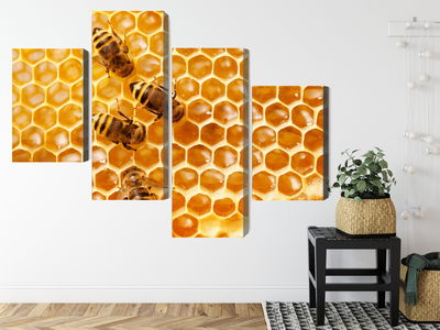 Ljuddämpande tavla - Bees on the honeycomb