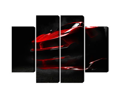 Ljuddämpande tavla - Red sports car 3d