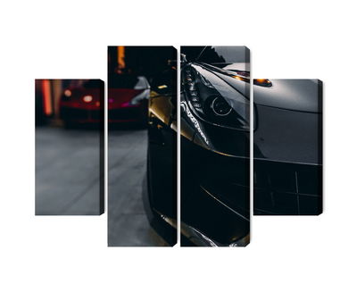 Ljuddämpande tavla - Front of a black sports car