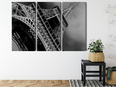 Ljuddämpande tavla - Black and white eiffel tower