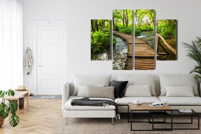 Ljuddämpande tavla - Wooden pier in the forest