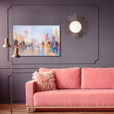 Ljuddämpande tavla - Abstract city panorama