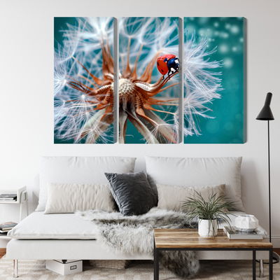 Ljuddämpande tavla - Ladybug on a dandelion