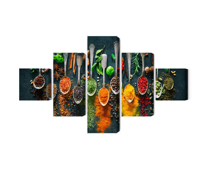 Ljuddämpande tavla - Herbs and spices on spoons