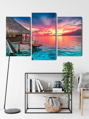 Ljuddämpande tavla - Sunset over the south pacific