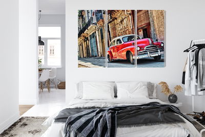 Ljuddämpande tavla - Old american car and havana