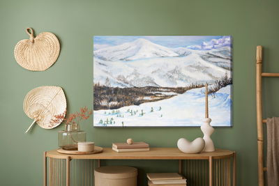 Ljuddämpande tavla - Landscape with snow-capped