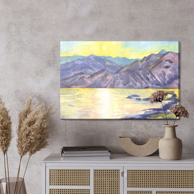 Ljuddämpande tavla - Watercolor mountain landscape