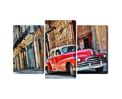 Ljuddämpande tavla - Old american car and havana