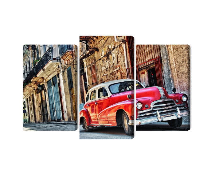 Ljuddämpande tavla - Old american car and havana