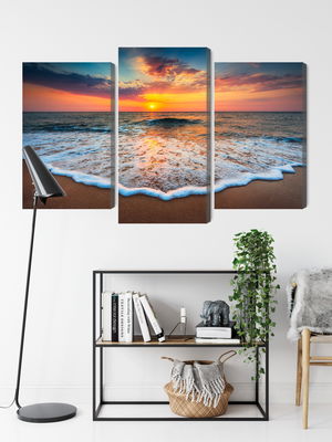 Ljuddämpande tavla - Sunset on the sea 3d