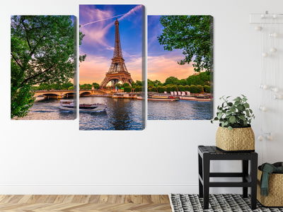 Ljuddämpande tavla - Eiffel tower and seine river
