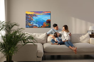 Ljuddämpande tavla - Sea and cliffs