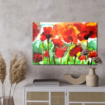 Ljuddämpande tavla - Poppies painted