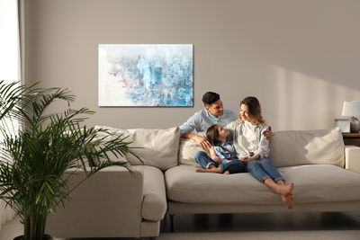 Ljuddämpande tavla - Colored abstract city