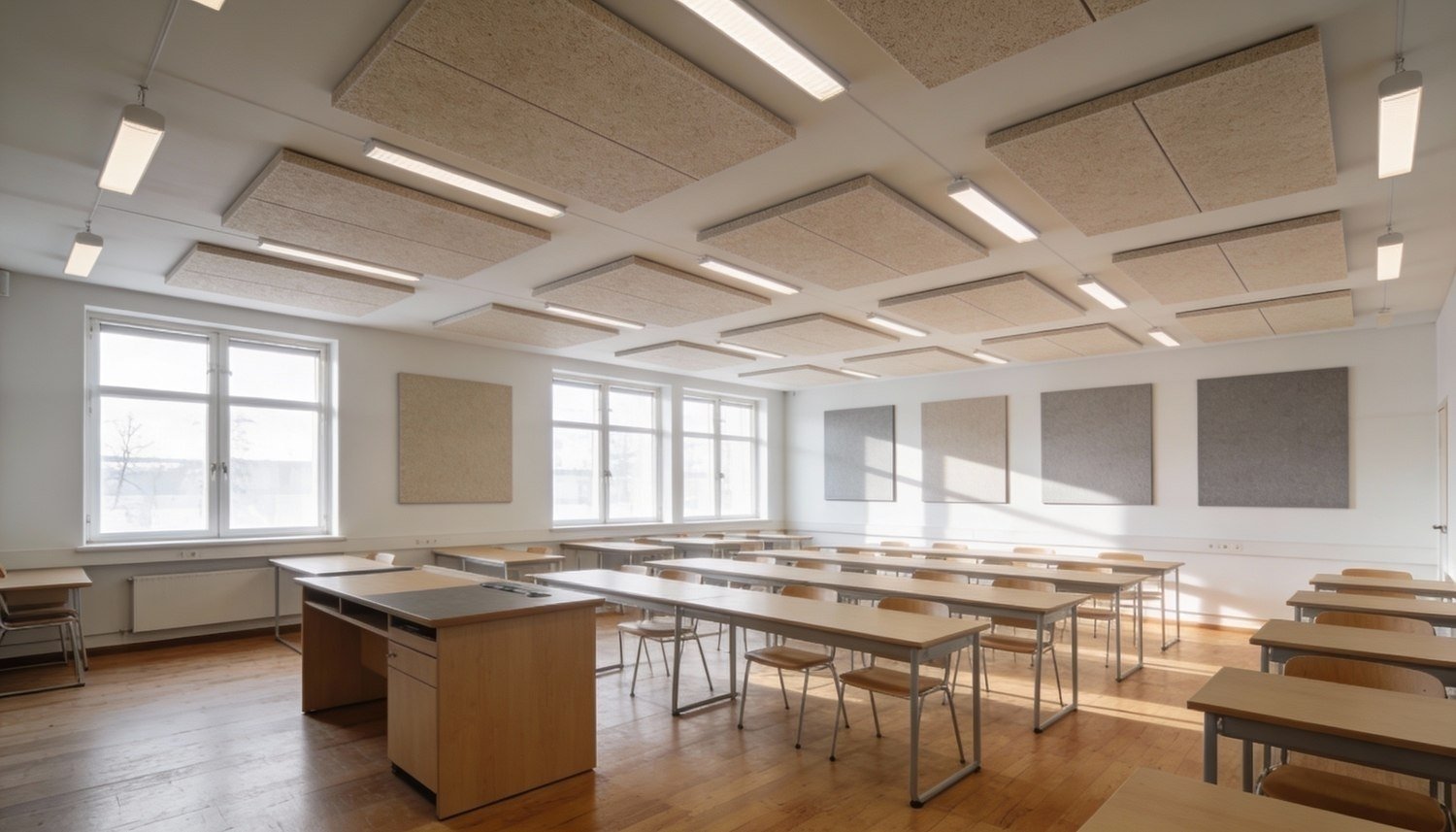 Ljudabsorbera ett tak i skola