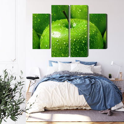 Ljuddämpande tavla - Green apples on a macro scale