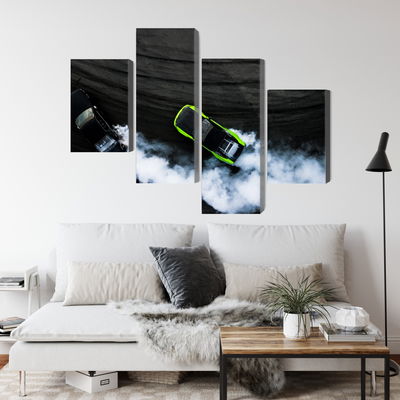 Ljuddämpande tavla - Drifting 3d cars