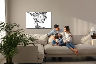 Ljuddämpande tavla - Abstract woman from smoke