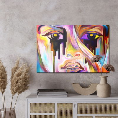 Ljuddämpande tavla - Abstract face close up
