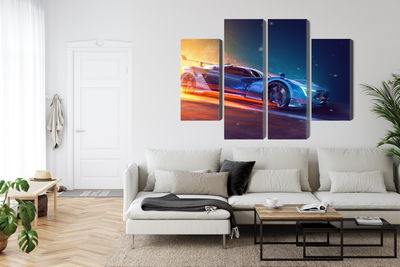 Ljuddämpande tavla - 3d futuristic sports car