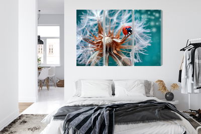 Ljuddämpande tavla - Ladybug on a dandelion