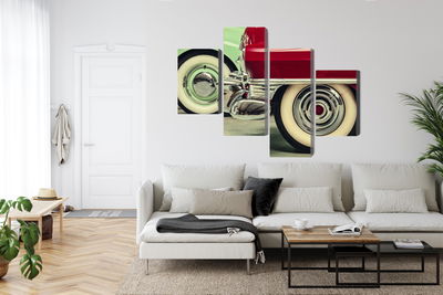 Ljuddämpande tavla - Stylish vintage car wheels