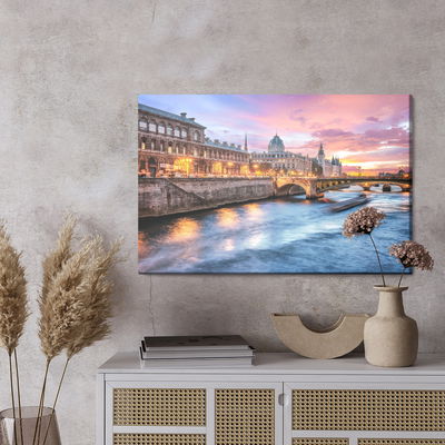 Ljuddämpande tavla - Paris bridge at evening time