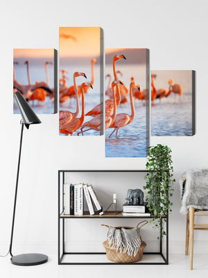 Ljuddämpande tavla - A flock of flamingos