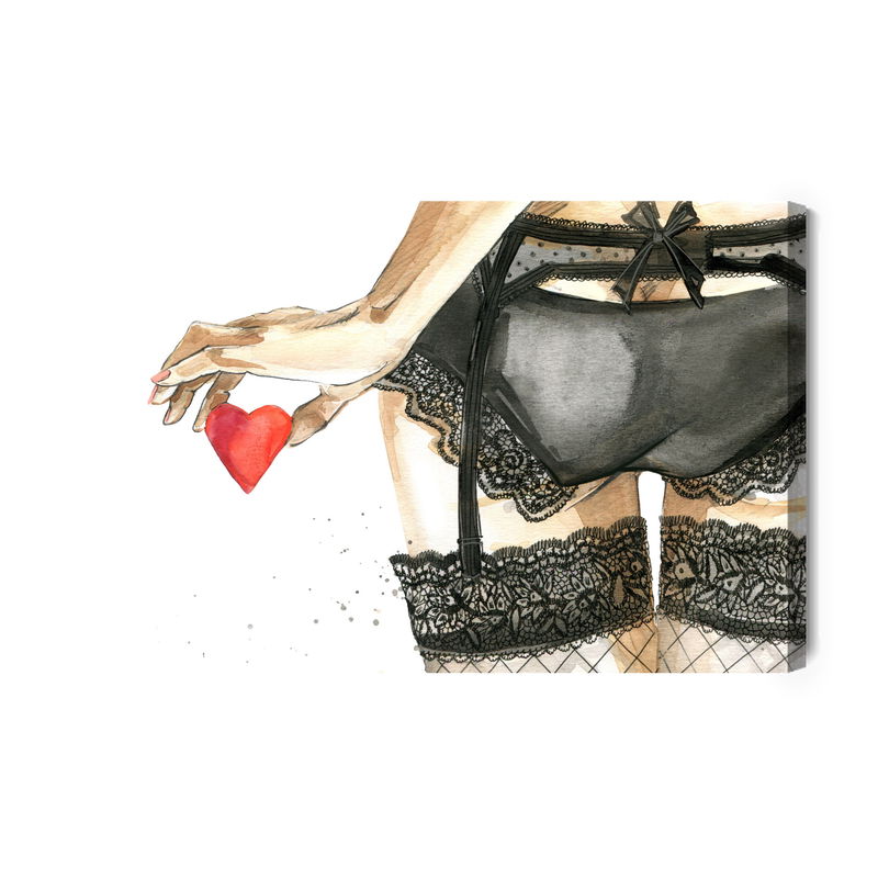 Ljuddämpande tavla - Woman in underwear painted