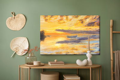 Ljuddämpande tavla - Sunset on a calm sea